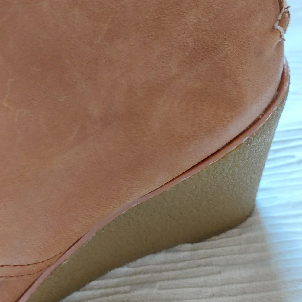 Sperry Brown Wedge Ankle Boots Size 6.5